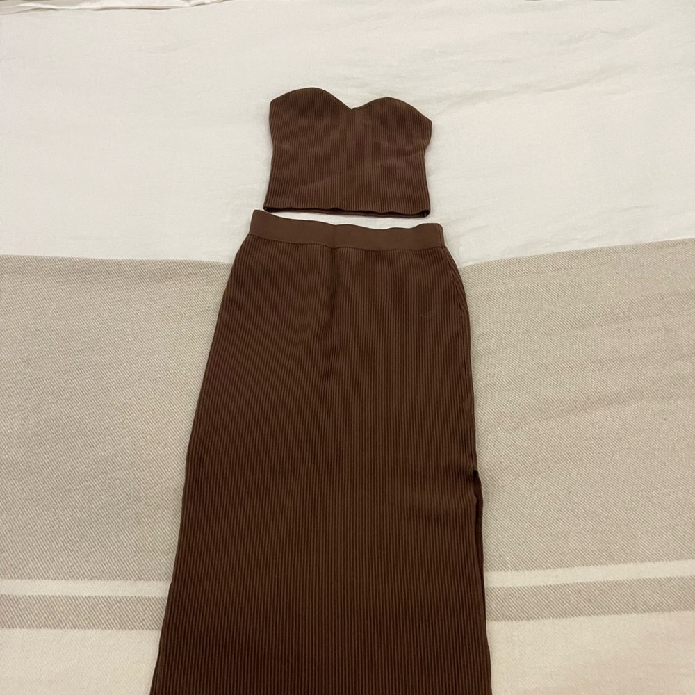 Brown Skirt and Top Set